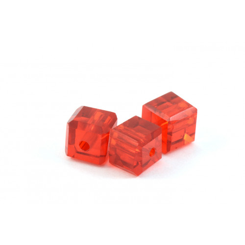 GLASS CUBE 6MM, RED